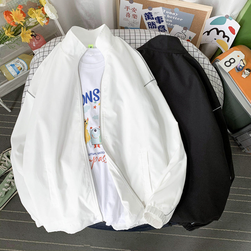 夹克秋季服男女白墙夜光反光外套薄款港风中性风8J,男装夹克,电商A076