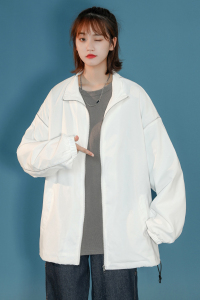 夹克秋季服男女白墙夜光反光外套薄款港风中性风女3J图片