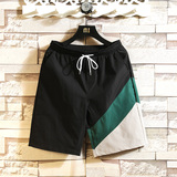 运动短裤男外穿拼色沙滩裤薄款速干休闲五分裤子白墙挂拍3DK2-P10，男装休闲裤，电商A076