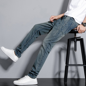 新款小直脚牛仔裤男春秋季修身直筒裤子百搭休闲裤NZ3608-特P48，男装牛仔裤，电商A076