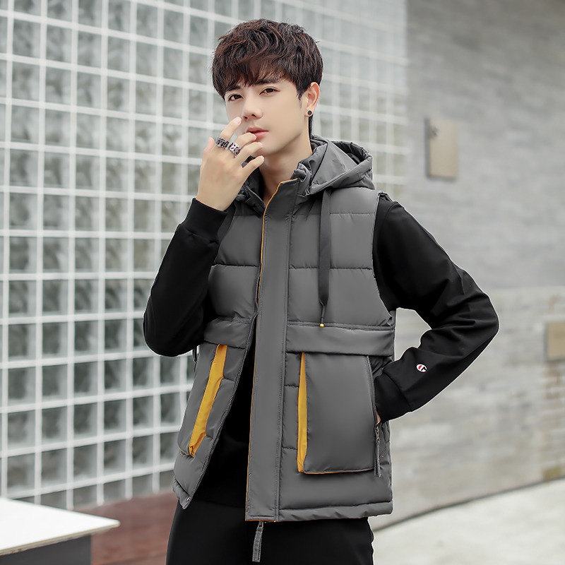 秋冬季新款工装棉马甲男士连帽多口袋保暖背心外套MJ2018-特P65，男装背心/马甲，电商A076