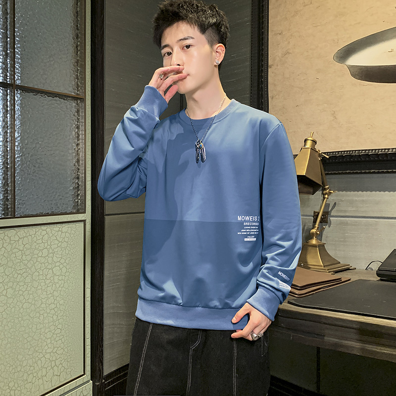 New men's round neck sweater spring college style student's T-shirt top bottom cover