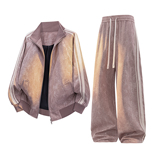 美式复古立领夹克套装男春季运动外套长裤百搭两件套2507-特P110，男装夹克，电商A076