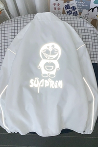 夹克服秋季男女夜光反光外套宽松港风中性风摆拍13J图片
