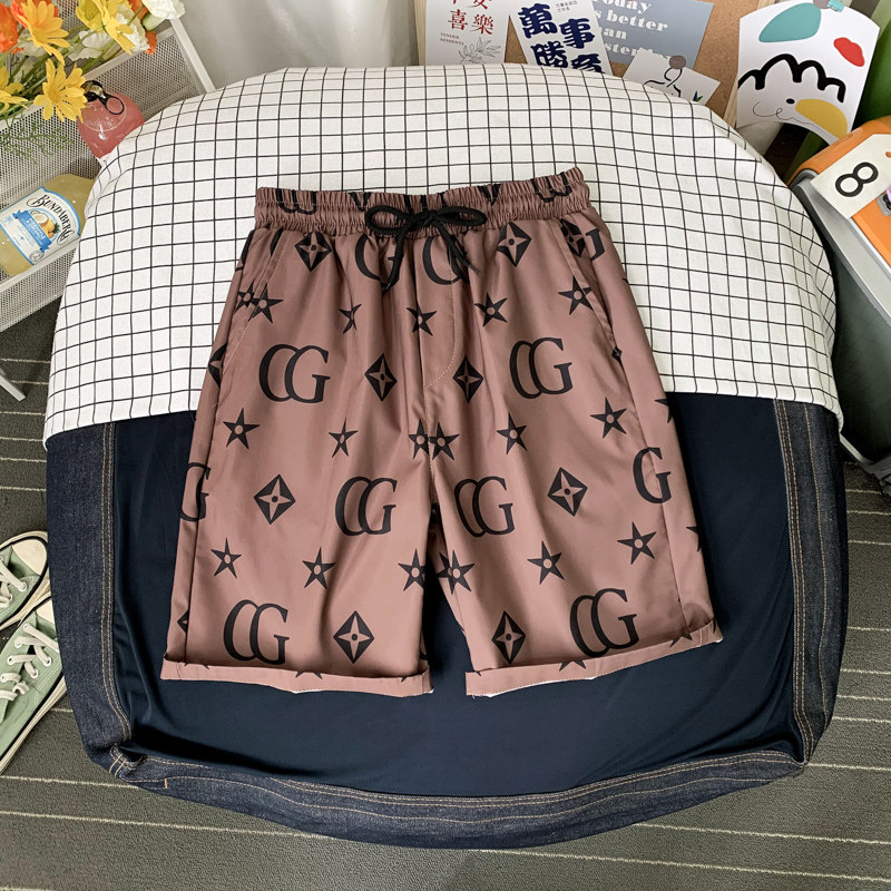 五分裤短裤男夏季运动裤子宽松跑量沙滩裤休闲港风摆拍5D,男装休闲裤,电商A076