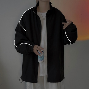 秋冬季夹克衣服外套男女港风反光夜光外套立领26J,小个子女人别乱穿衣4个穿搭法则图片