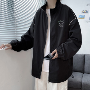 夹克服秋季男女夜光反光外套宽松港风中性风模特摆拍37J图片
