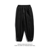 卫裤情侣男女秋季九分裤子束脚运动长裤白底摆拍1C，男装休闲裤，电商A076
