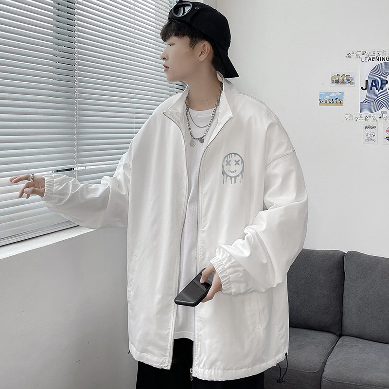 夹克服秋季男女夜光反光外套宽松港风模特中性风摆拍39J,男装夹克,电商A076