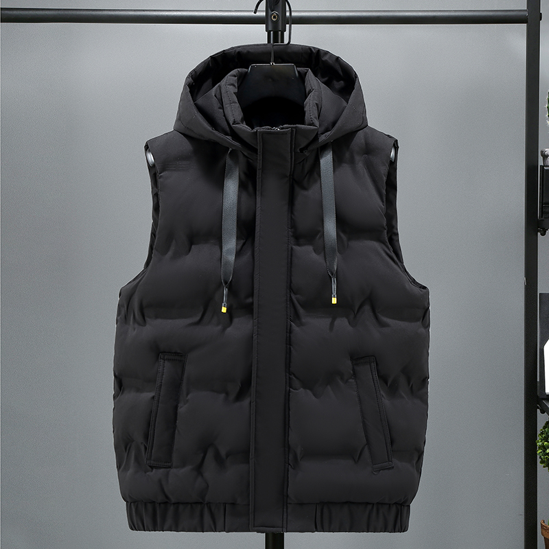 秋冬季棉马甲男士工装可拆卸帽加厚大码保暖背心MJ2318-特P70，男装背心/马甲，电商A076