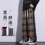 春秋季新款格子休闲裤时尚潮流百搭宽松直筒裤子无差价K827-特P36，男装休闲裤，电商A076