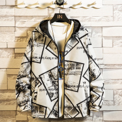 2021 spring new jacket men's trend Japanese loose double-sided Hooded Jacket