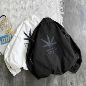 秋冬季夹克衣服外套中性风男女港风反光外套摆拍白底16J