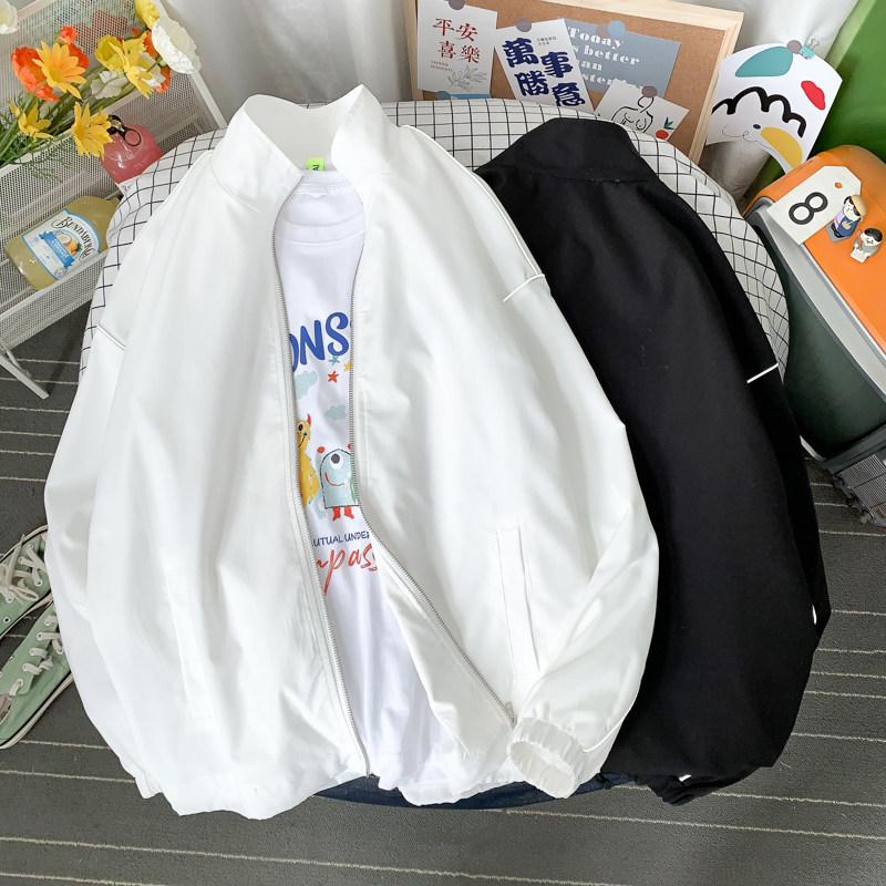 夹克秋季服男女白墙夜光反光外套薄款港风中性风5J图片