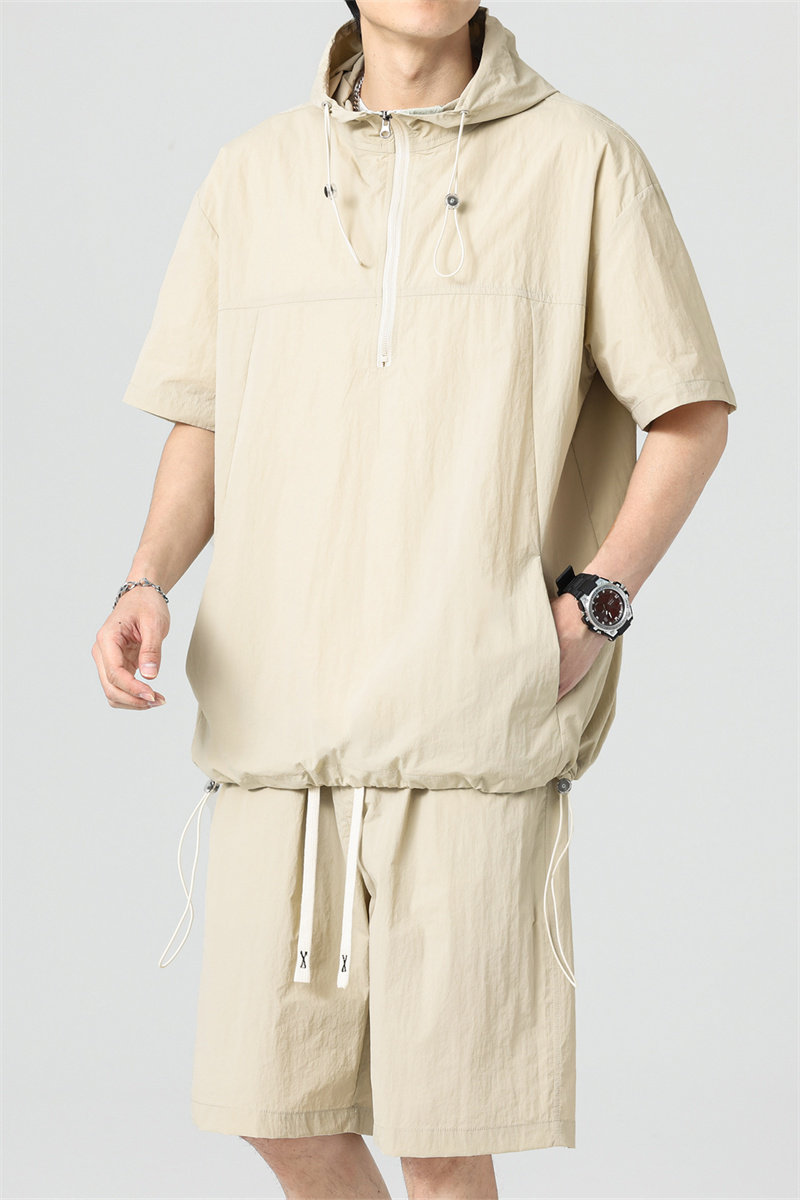 2025夏季新款男士时尚休闲套装薄款连帽两件套无差价TZ2529-特P55,男装休闲套装,电商A076
