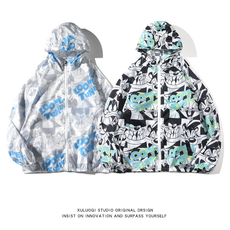 夏季冰丝外套男超薄防紫外线大码情侣防晒衣服白底图2FS9062-P25,男装夹克,电商A076