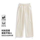 美式复古松紧腰休闲裤男宽松透气直筒长裤抽绳裤子CK26016-特P45，男装休闲裤，电商A076
