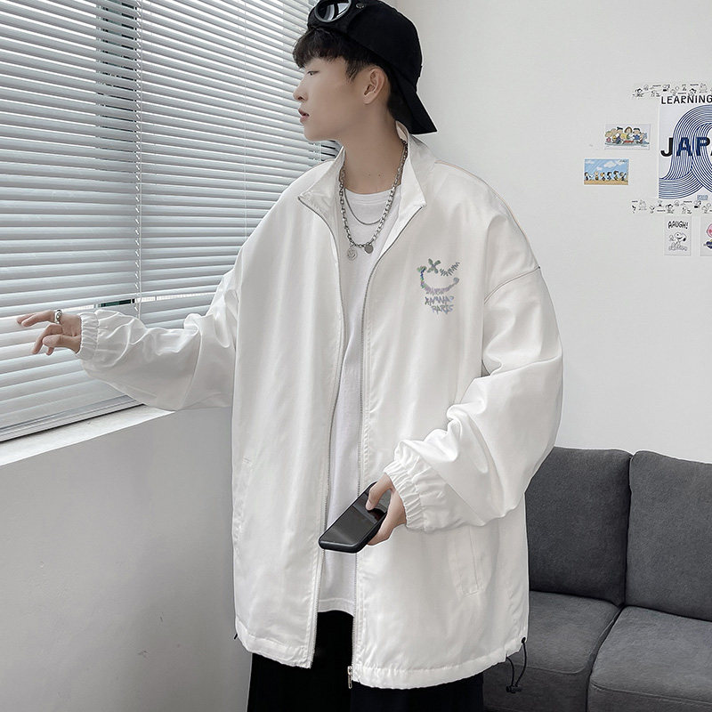 夹克服秋季男女夜光反光外套宽松港风中性风模特摆拍36J图片