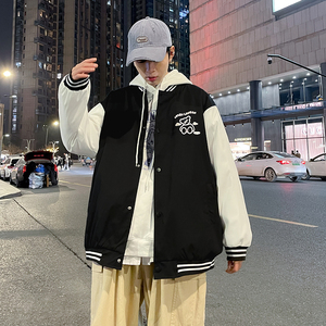 印花夹克外套男春季港风宽松学生情侣棒球服港风模特4JK60023-P50图片
