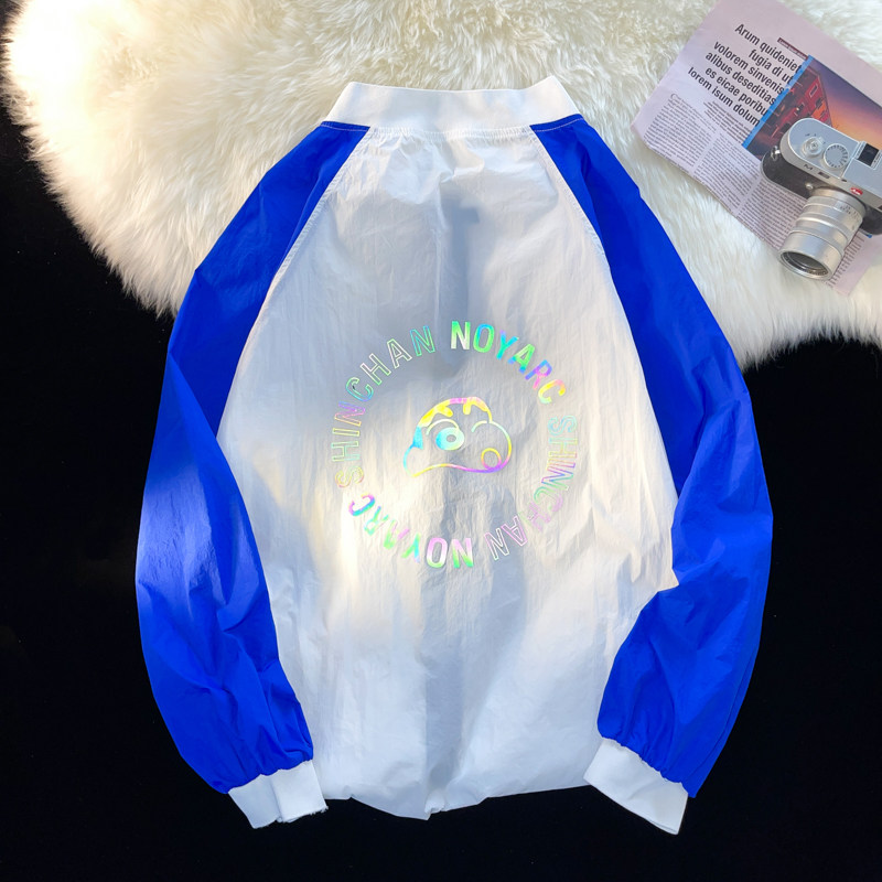 夏季反光印花外套男女超薄防紫外线防晒衣服港风摆拍5FS5992-P50,男装夹克,电商A076