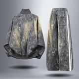 春季休闲运动套装男青少年立领夹克长裤时尚百搭两件套2507特P110，男装夹克，电商A076