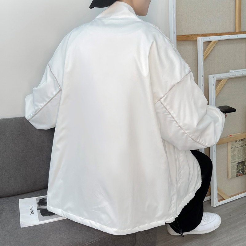 夹克秋季服男女白墙夜光反光外套薄款港风中性风男6J图片