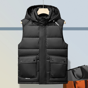 工装羽绒棉马甲男加厚保暖多口袋外穿保暖背心潮流马夹MJ306-特65，男装背心/马甲，电商A076