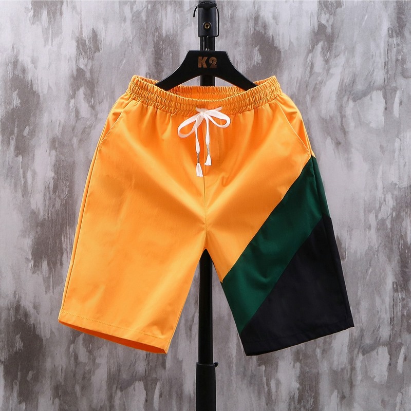 运动短裤男外穿拼色沙滩裤薄款速干休闲五分裤子灰墙挂拍2DK2-P10，男装休闲裤，电商A076