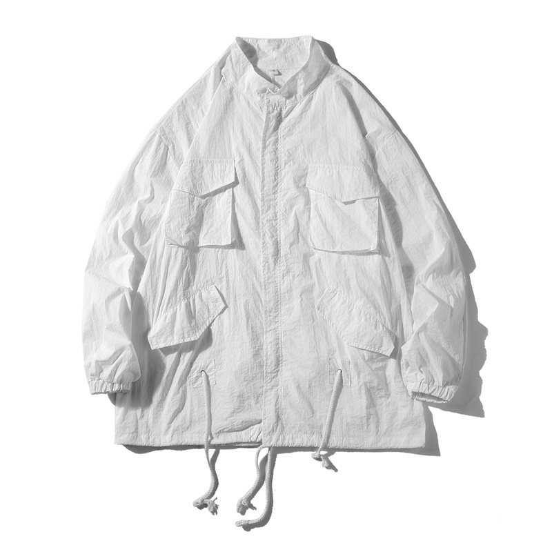 日系工装外套男夏季超薄透气大码港风防晒衣服白底图2FS1029-P35,男装夹克,电商A076