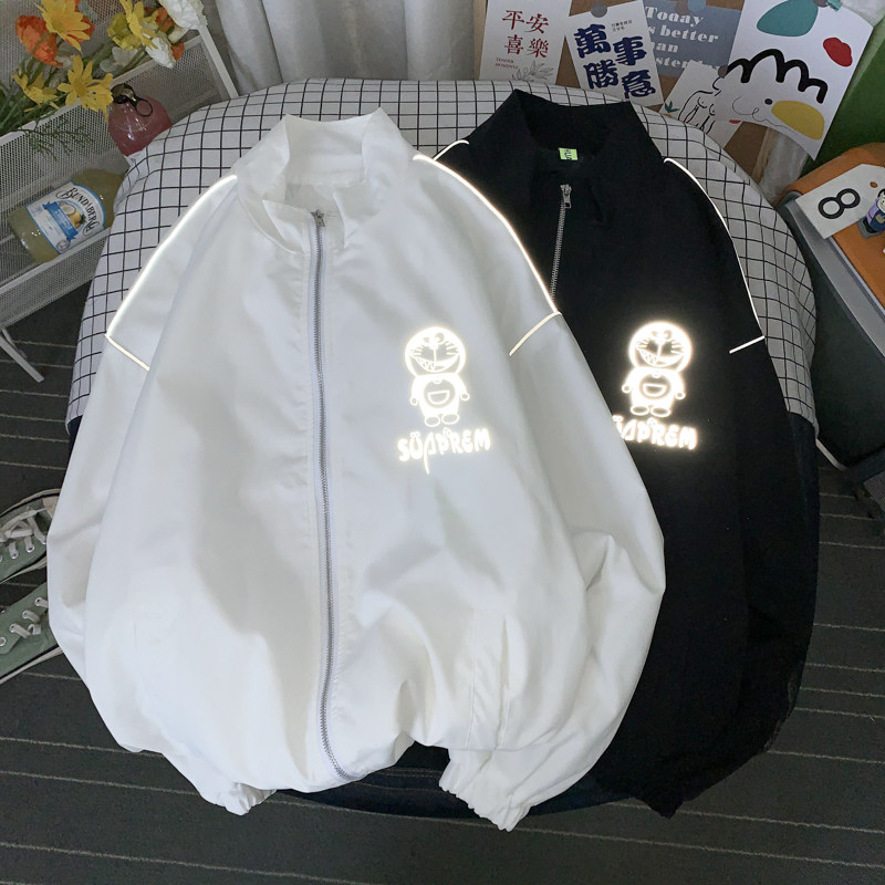 夹克服秋季男女夜光反光外套宽松港风中性风摆拍25J,男装夹克,电商A076