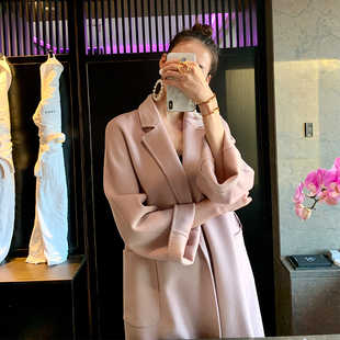 M家同款 中长款 Labbro双面100%纯山羊绒大衣女2023年新款 max同款