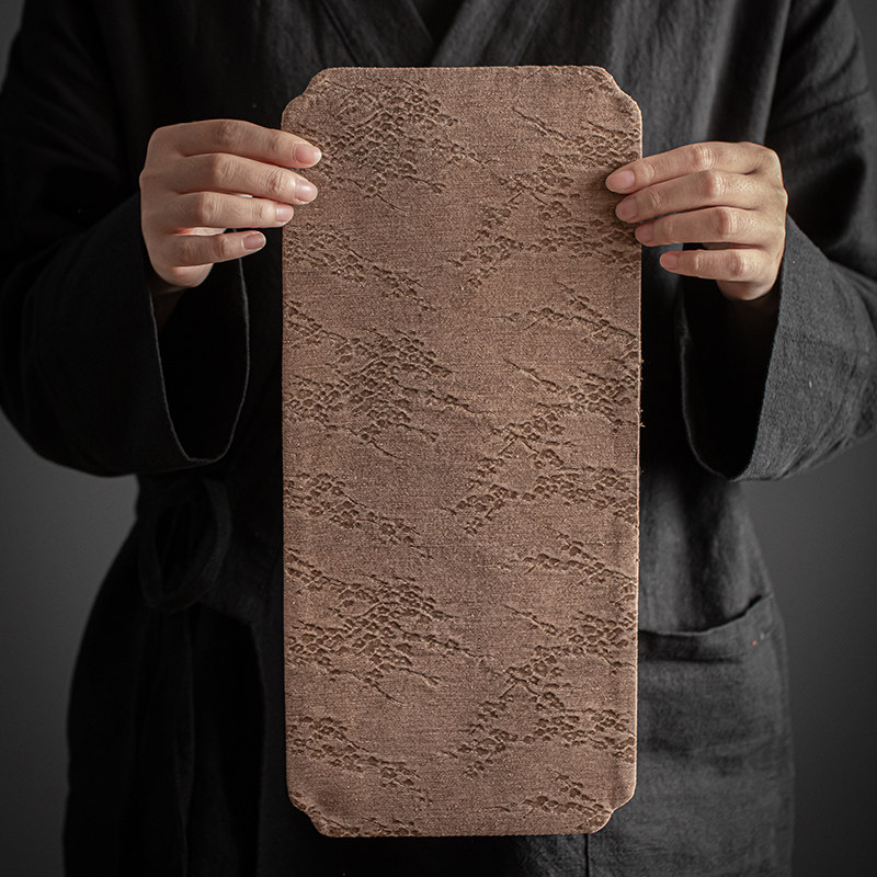 复古中式香云纱双面茶席