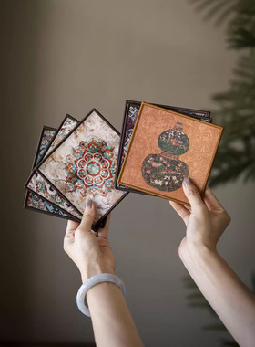 国风敦煌系列茶席茶杯垫隔热垫茶桌垫防水轻奢复古家用茶室书房