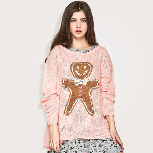 WILDFOX姜饼人套头宽松针织衫