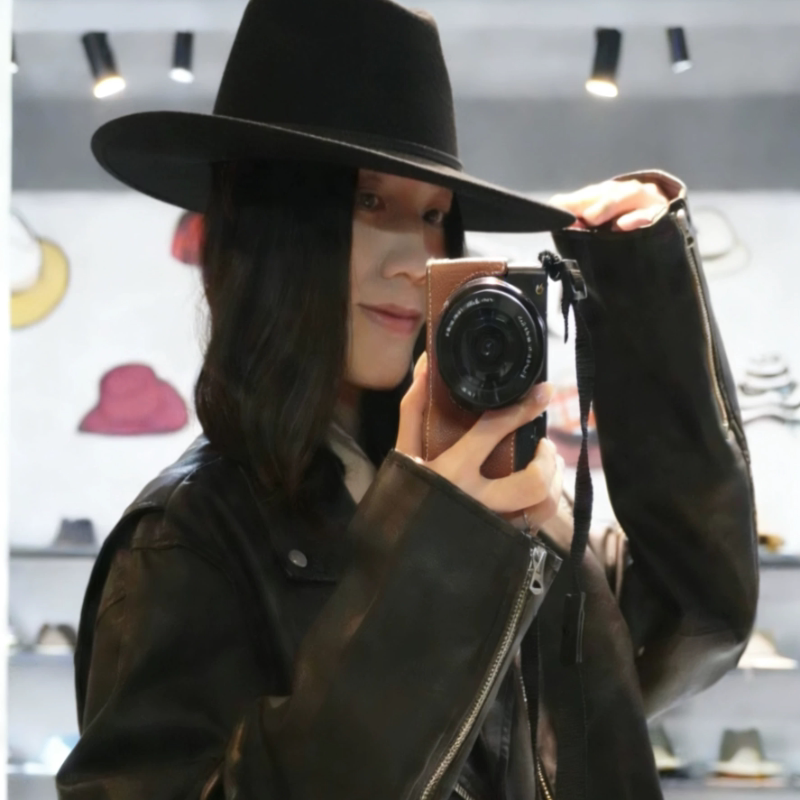 100%秋冬羊毛呢大檐爵士礼帽女士时尚休闲凹造型大沿爵士帽网红帽