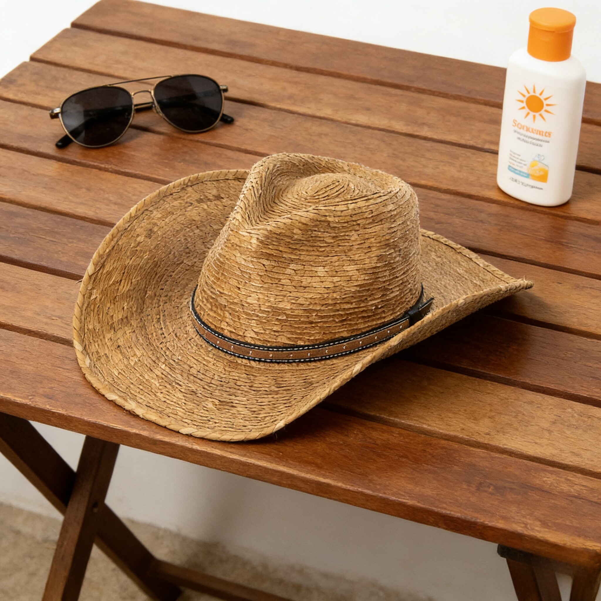 欧美跨境时尚休闲铆钉皮带装饰葵叶草牛仔帽户外旅游防晒遮阳草帽