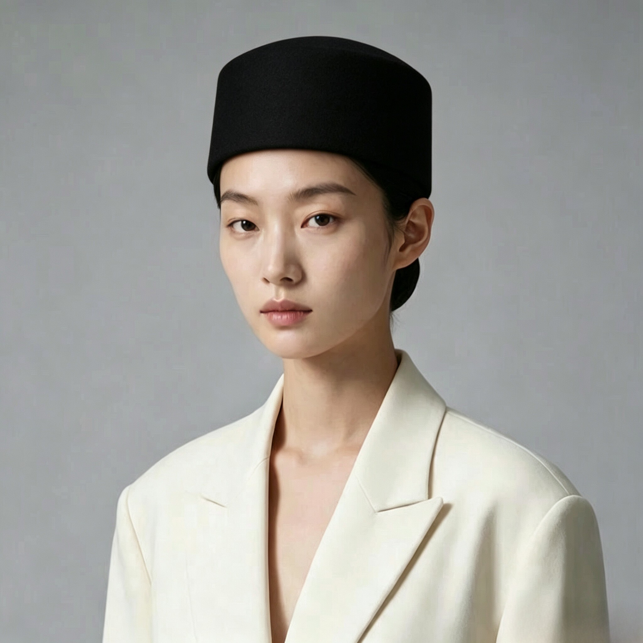 法式复古毛呢药盒帽 赫本风平顶便帽pillbox赫本小礼帽画家女帽子