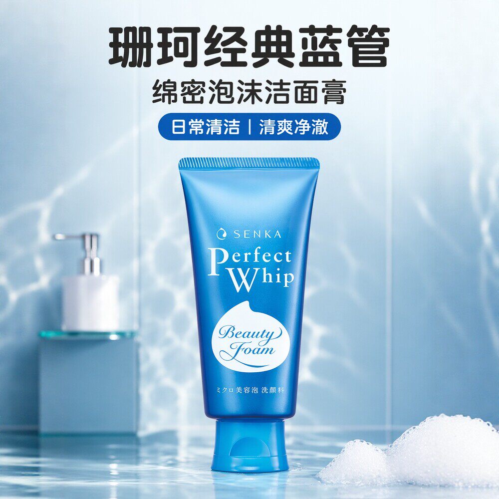 跨境SENKA/珊珂洗面奶绵密泡沫卸洗蚕丝蛋白玻尿酸清爽保湿滋润