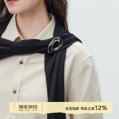 Next Weekend 不规则几何设计感圆形胸针