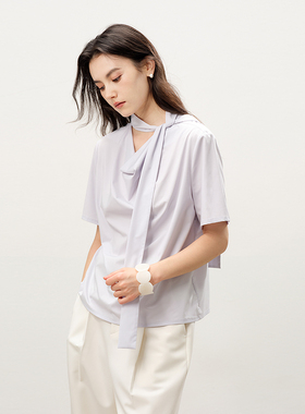 Next Weekend「琉璃」日暮浪潮 蝴蝶结飘带小衫