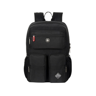 多分层SUISSEWIN双肩包休闲大容量书包15寸电脑包旅行背包旅行包