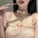 小狗骨头项圈女情调小狗牵引绳choker颈链皮革puppy小众设计项链