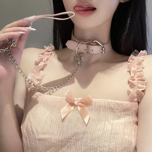 狗骨头项圈情调牵引绳choker