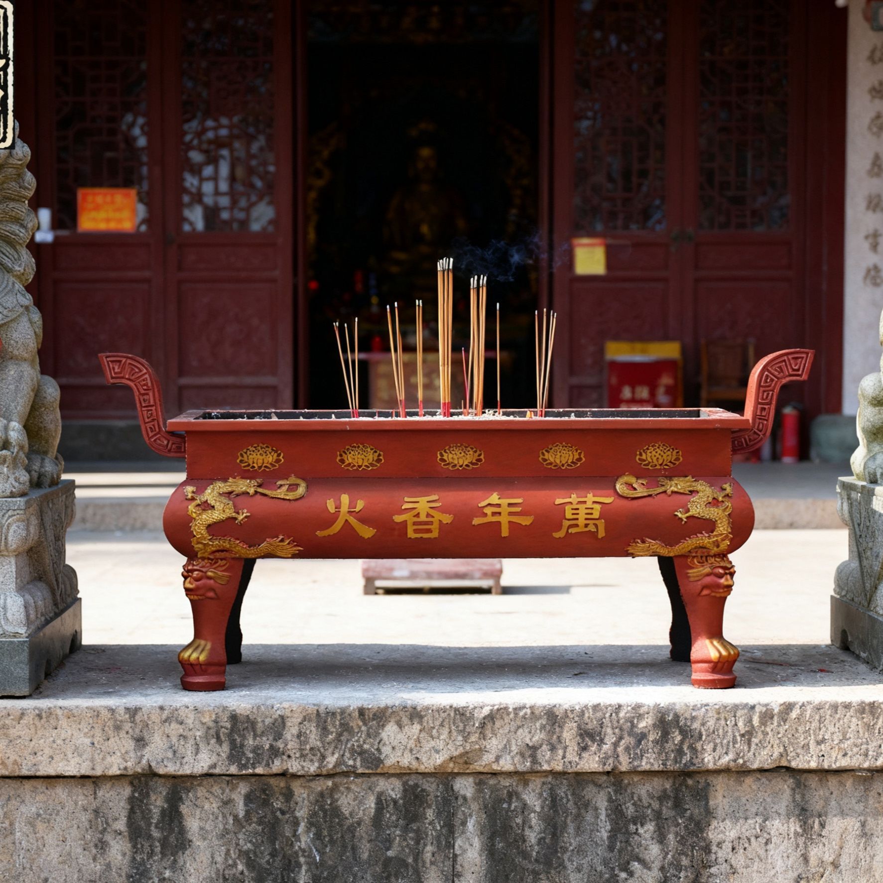 大型仿古香炉寺庙长方形铸铁大号祠堂碳钢景区道观室外插香平口
