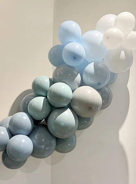 海蓝色双层气球防爆加厚5寸10寸18寸求婚现场生日派对房间布置