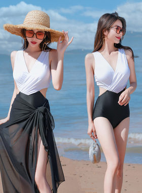 保守连体遮肚温泉时尚高级女