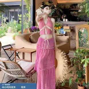 泰式 网红沙滩bikini游泳衣女百搭 比基尼长裙温泉度假长款