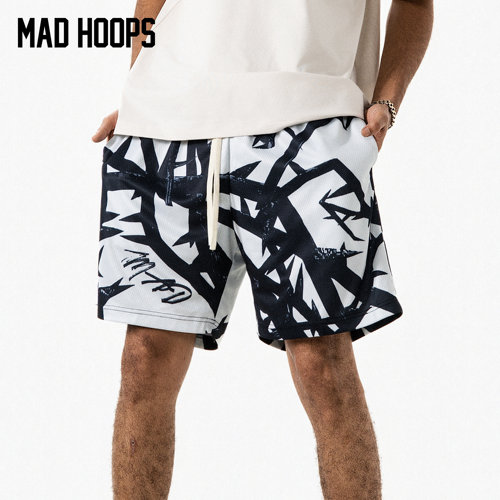 Madhoops原创美式经典荆棘短裤透气速干篮球三分运动宽松球裤健身
