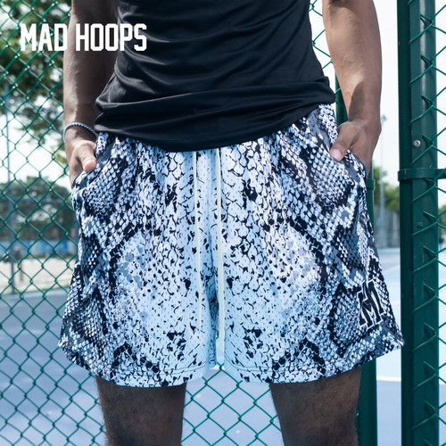 Madhoops篮球蟒纹短裤男士美式运动跑步健身三分四分裤速干大码裤