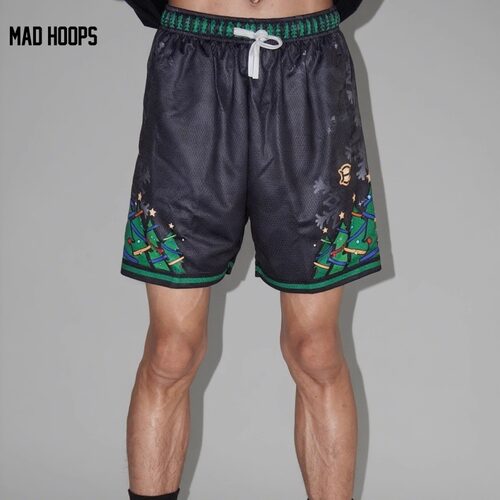 Madhoops美式圣诞限定三分裤